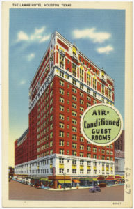 A postcard of the Lamar Hotel (Creative Commons photo attribution: photo courtesy Boston Public Library)